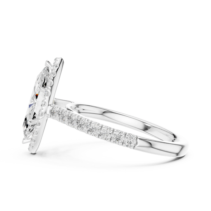 Marquise Shape Diamond Halo Engagement Ring