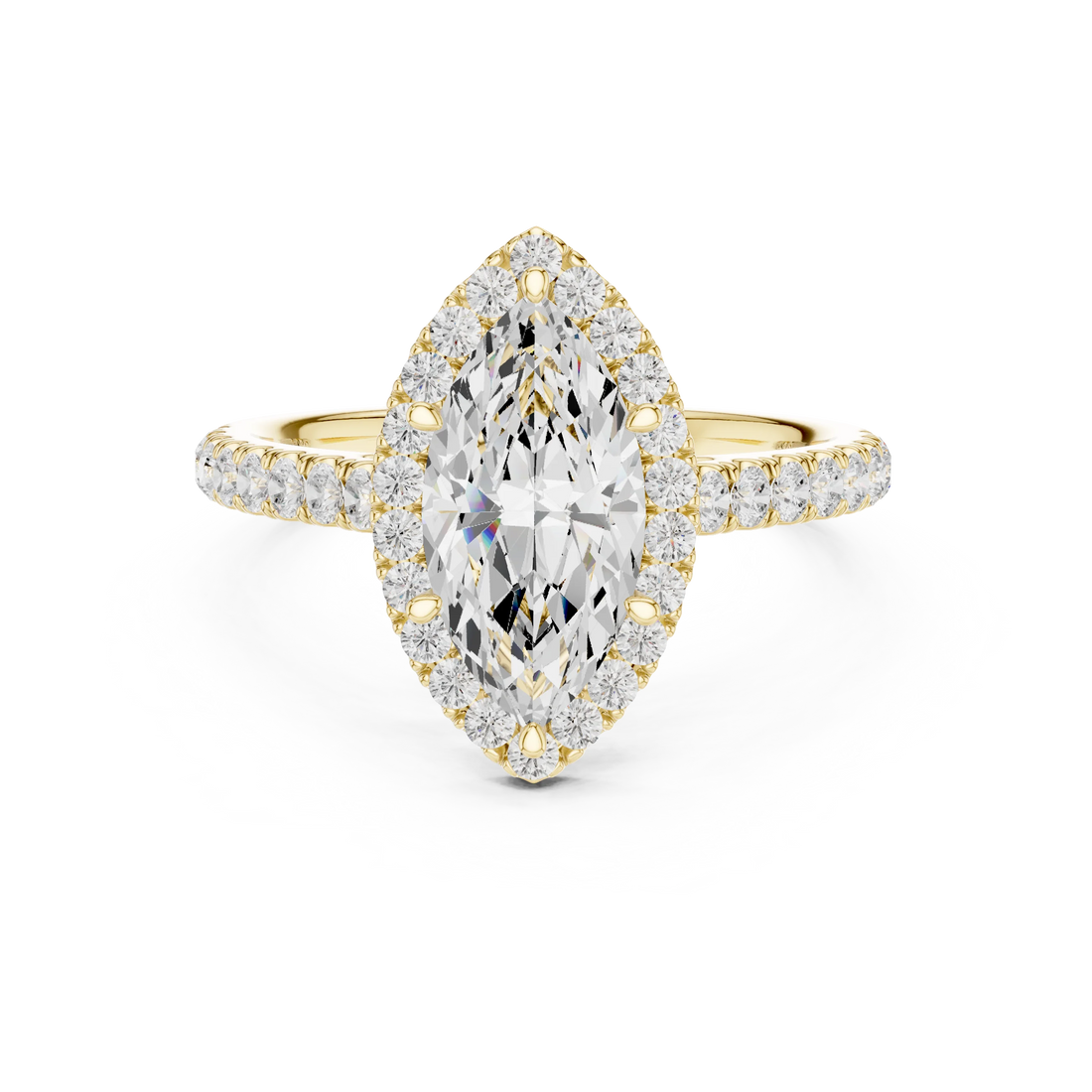 Marquise Shape Diamond Halo Engagement Ring