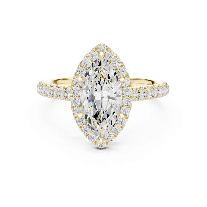 Marquise Shape Diamond Halo Engagement Ring