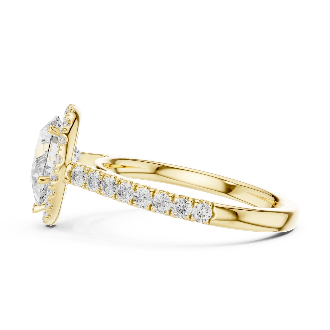 Pear Shape Diamond Halo Engagement Ring
