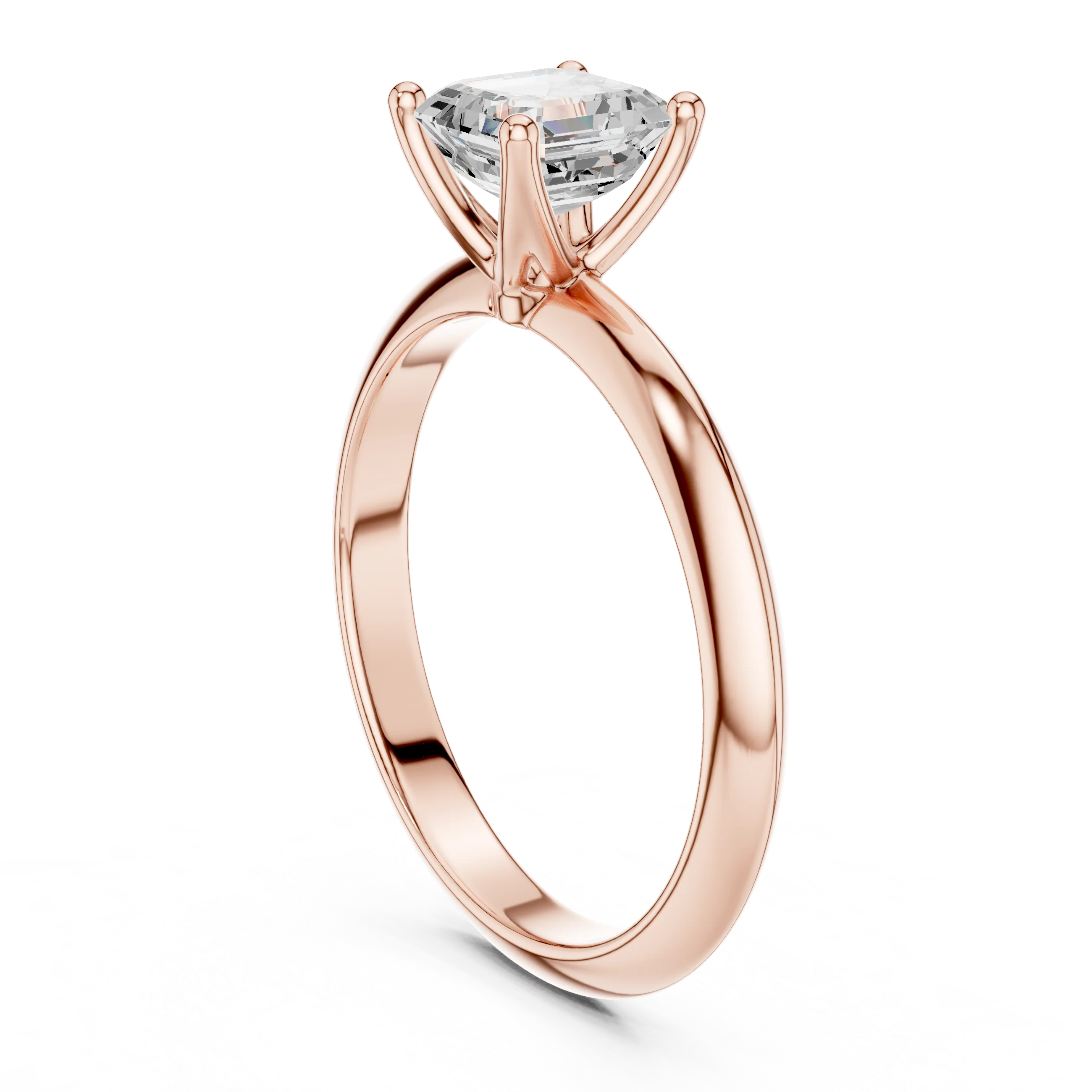 Asscher Cut Diamond Solitaire Engagement Ring