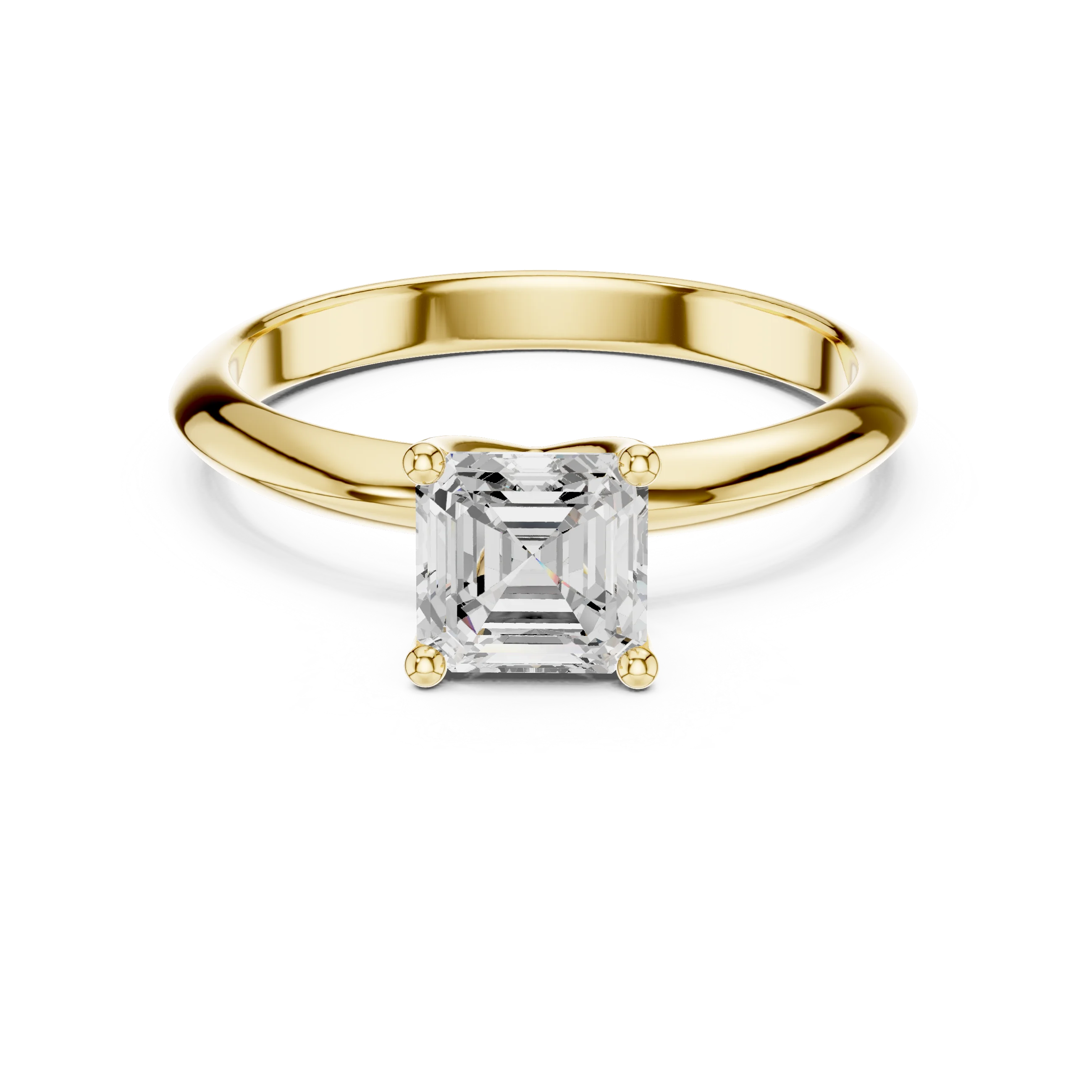 Asscher Cut Diamond Solitaire Engagement Ring