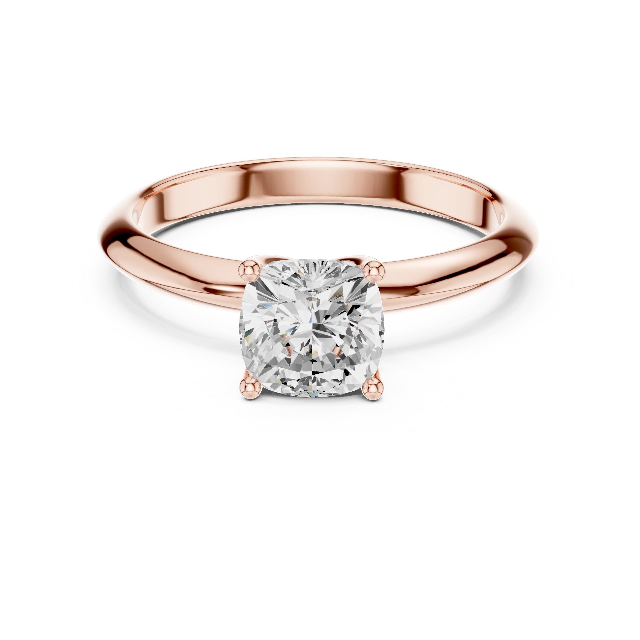 Cushion Cut Diamond Solitaire Engagement Ring