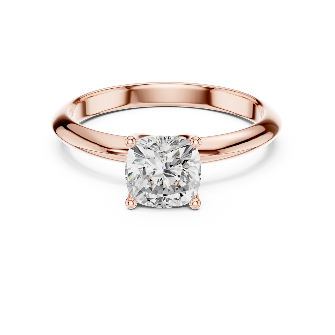 Cushion Cut Diamond Solitaire Engagement Ring