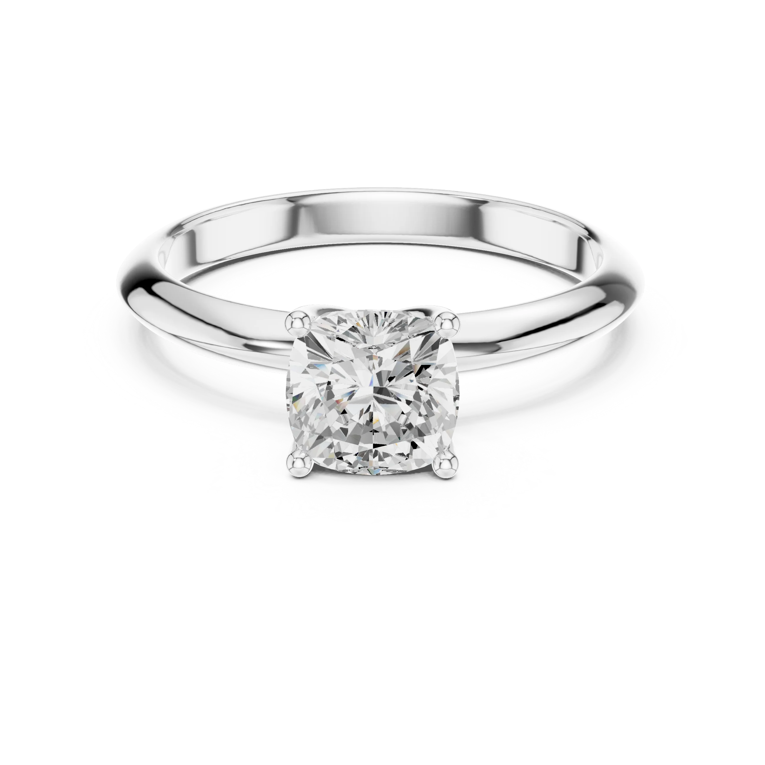Cushion Cut Diamond Solitaire Engagement Ring