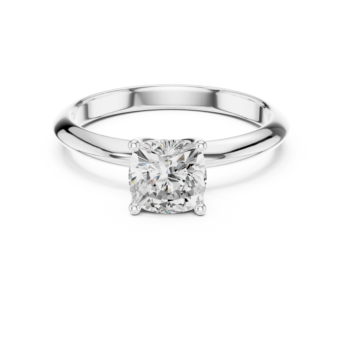 Cushion Cut Diamond Solitaire Engagement Ring