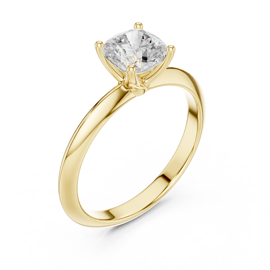Cushion Cut Diamond Solitaire Engagement Ring