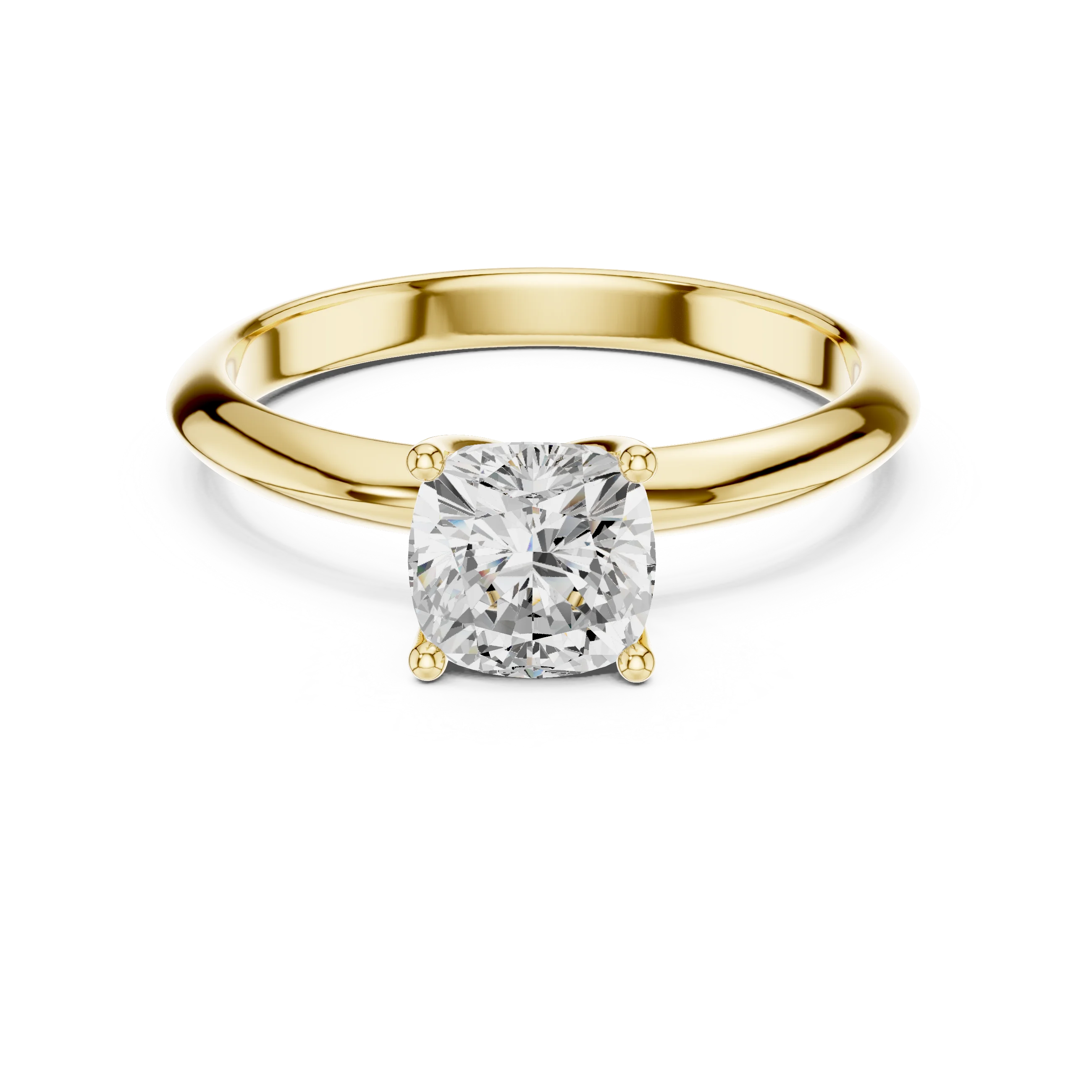 Cushion Cut Diamond Solitaire Engagement Ring