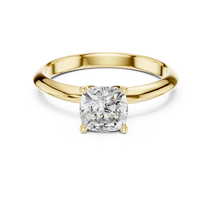 Cushion Cut Diamond Solitaire Engagement Ring