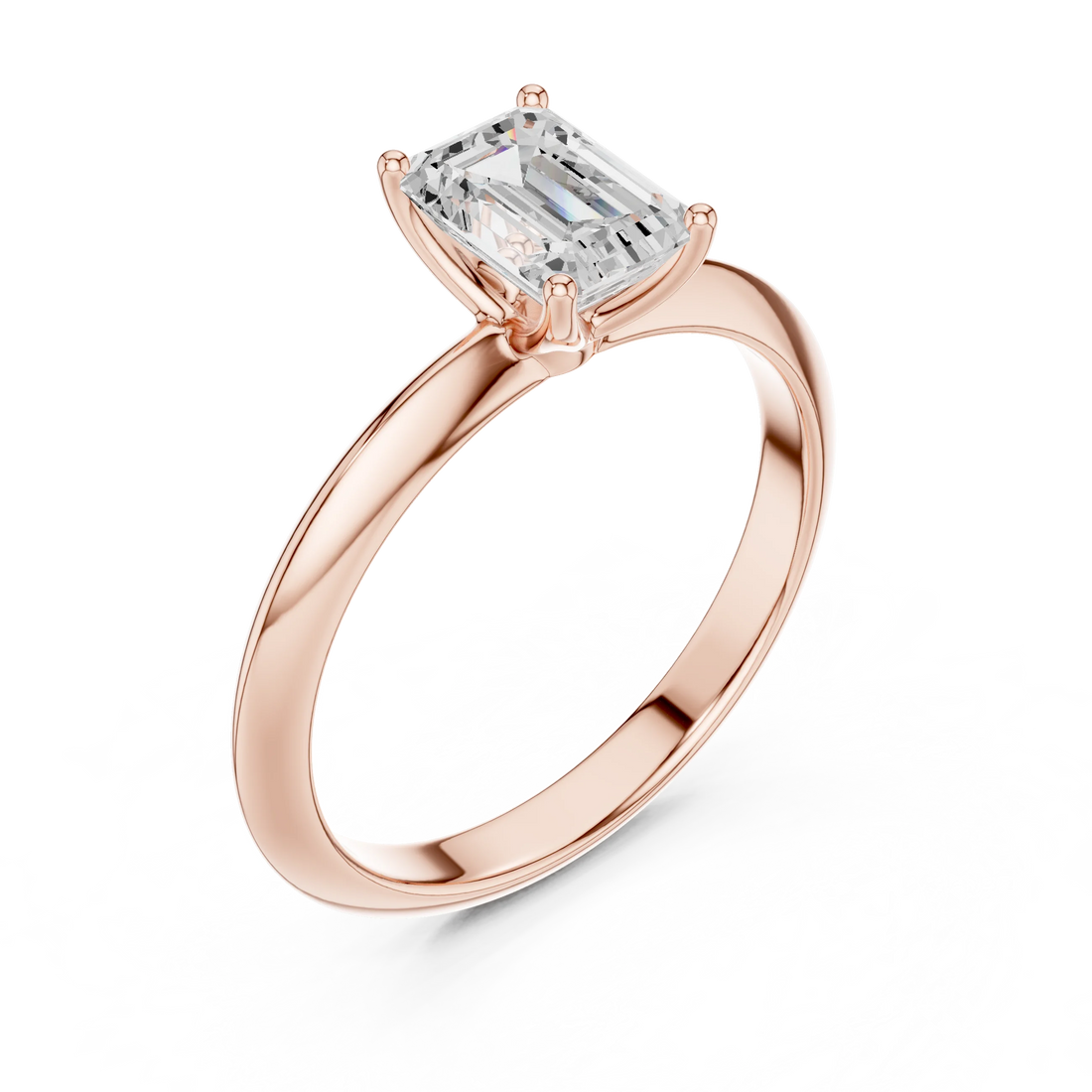 Emerald Cut Diamond Solitaire Engagement Ring