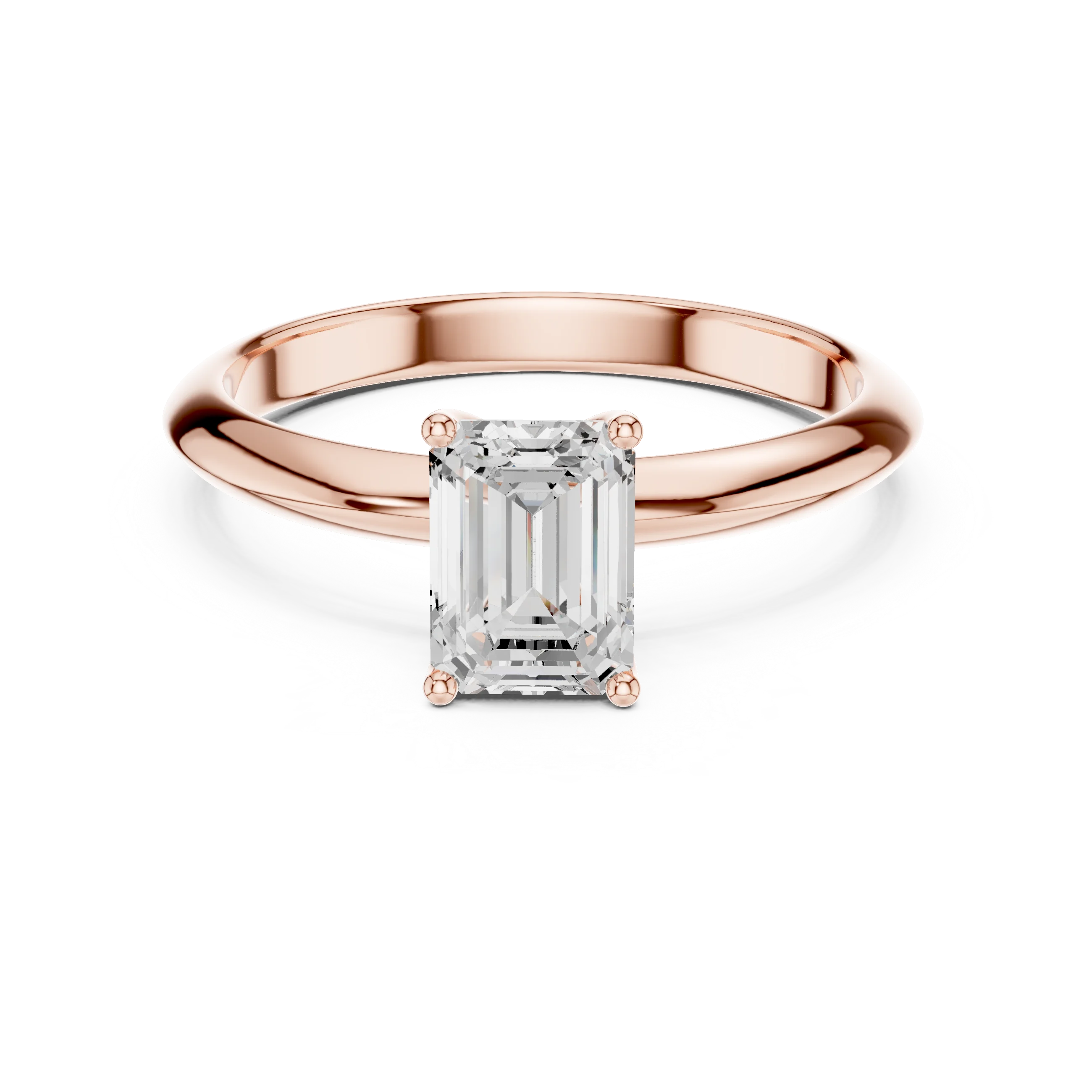 Emerald Cut Diamond Solitaire Engagement Ring