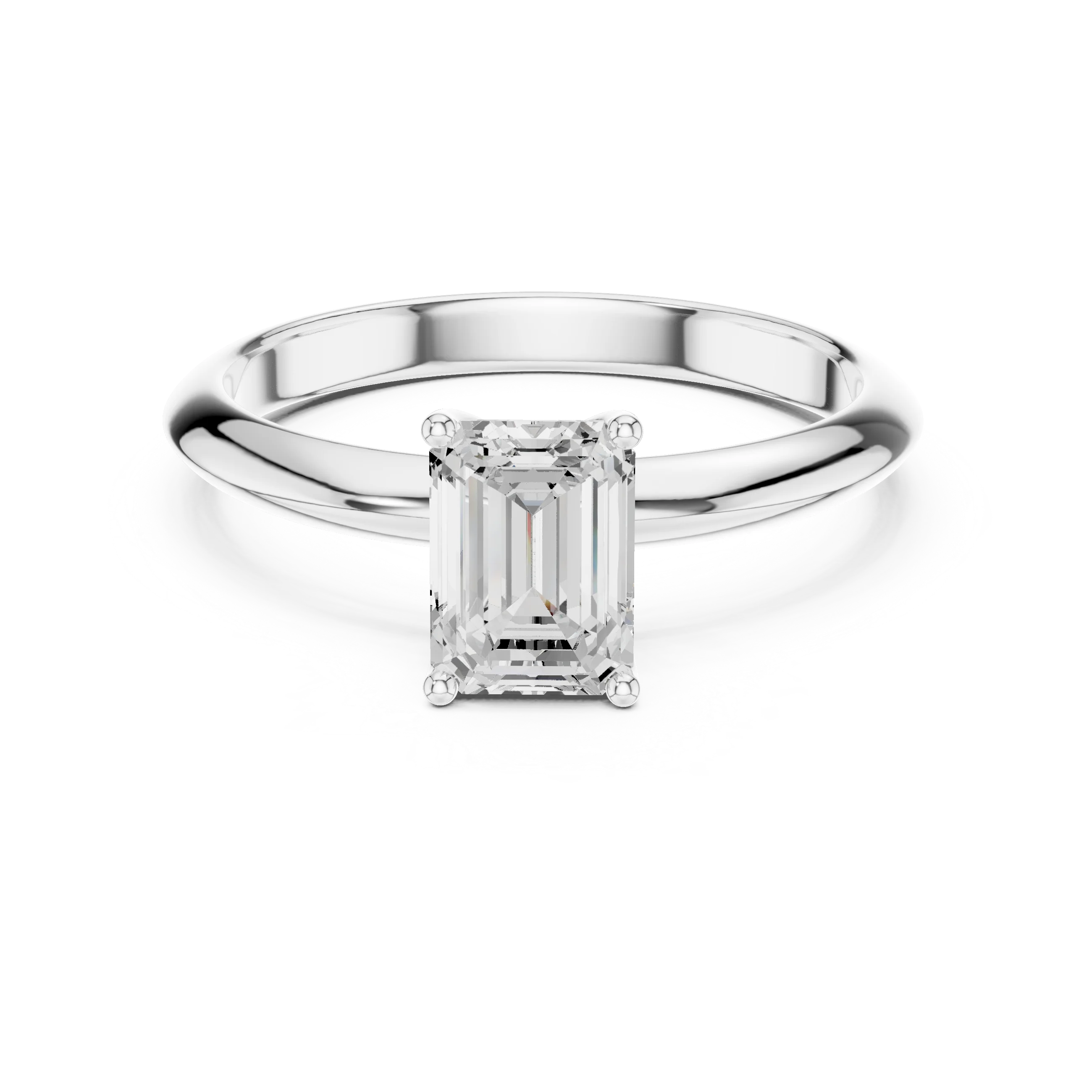 Emerald Cut Diamond Solitaire Engagement Ring