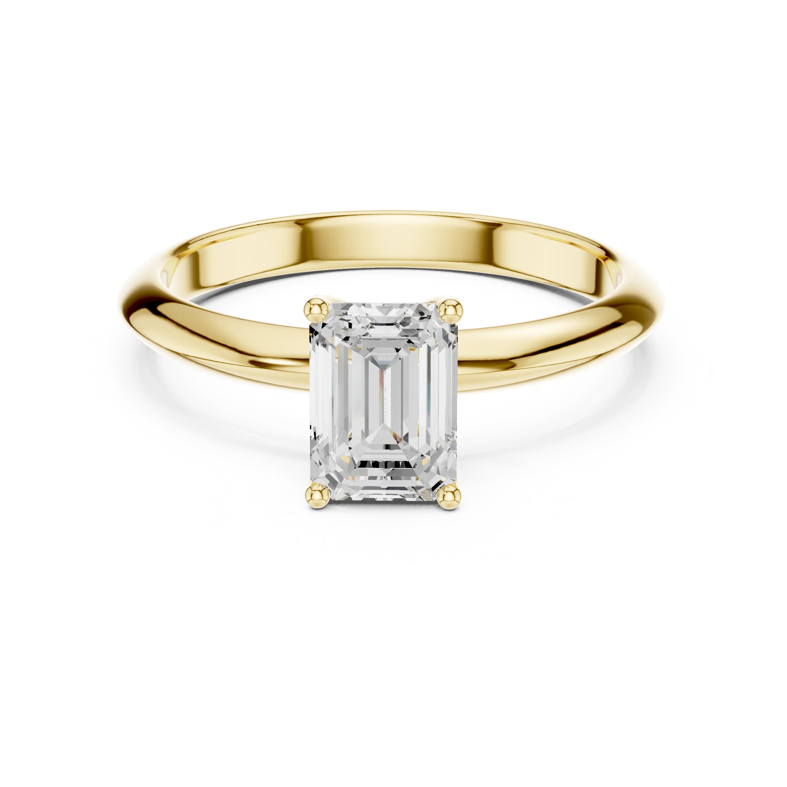 Emerald Cut Diamond Solitaire Engagement Ring