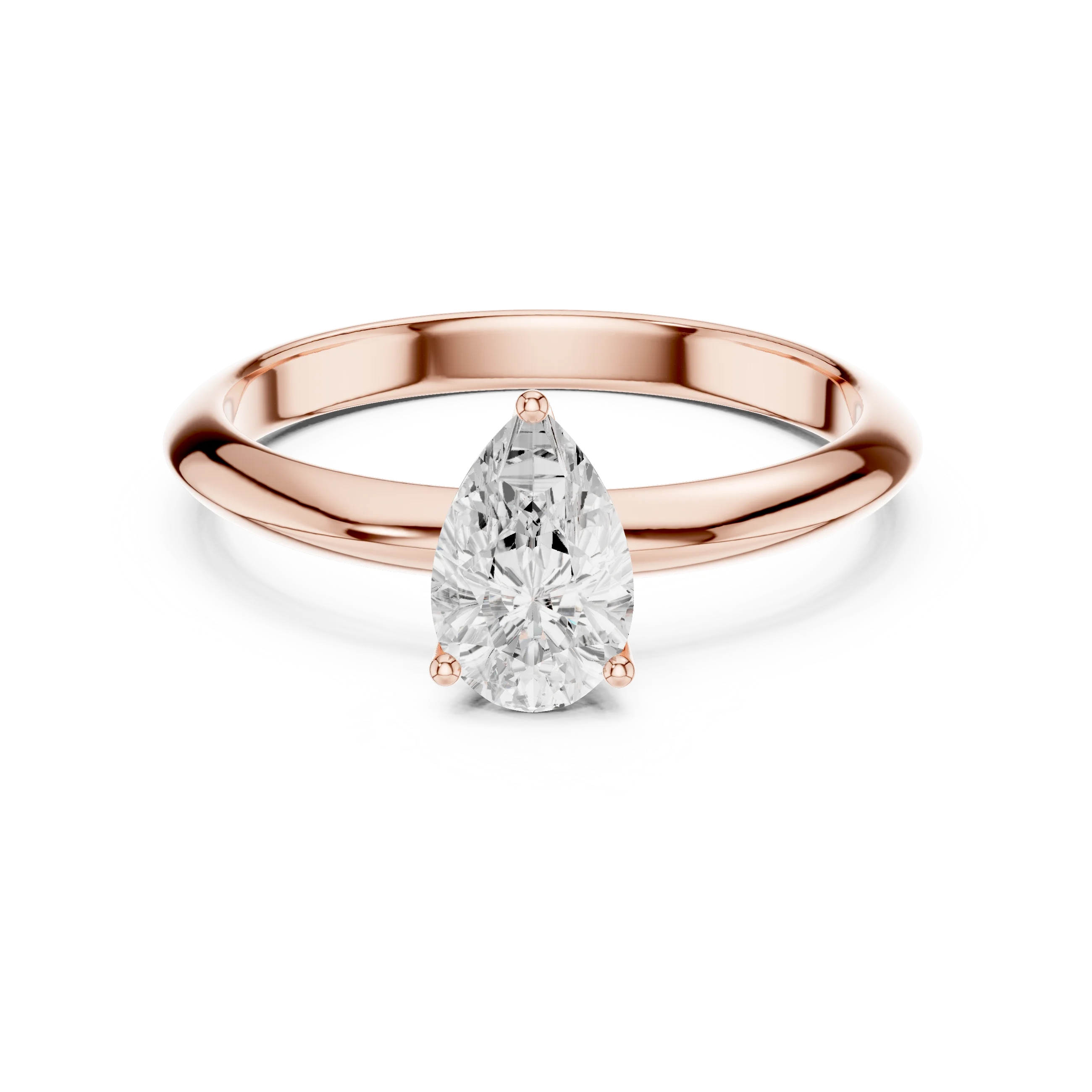 Pear Cut Diamond Solitaire Engagement Ring