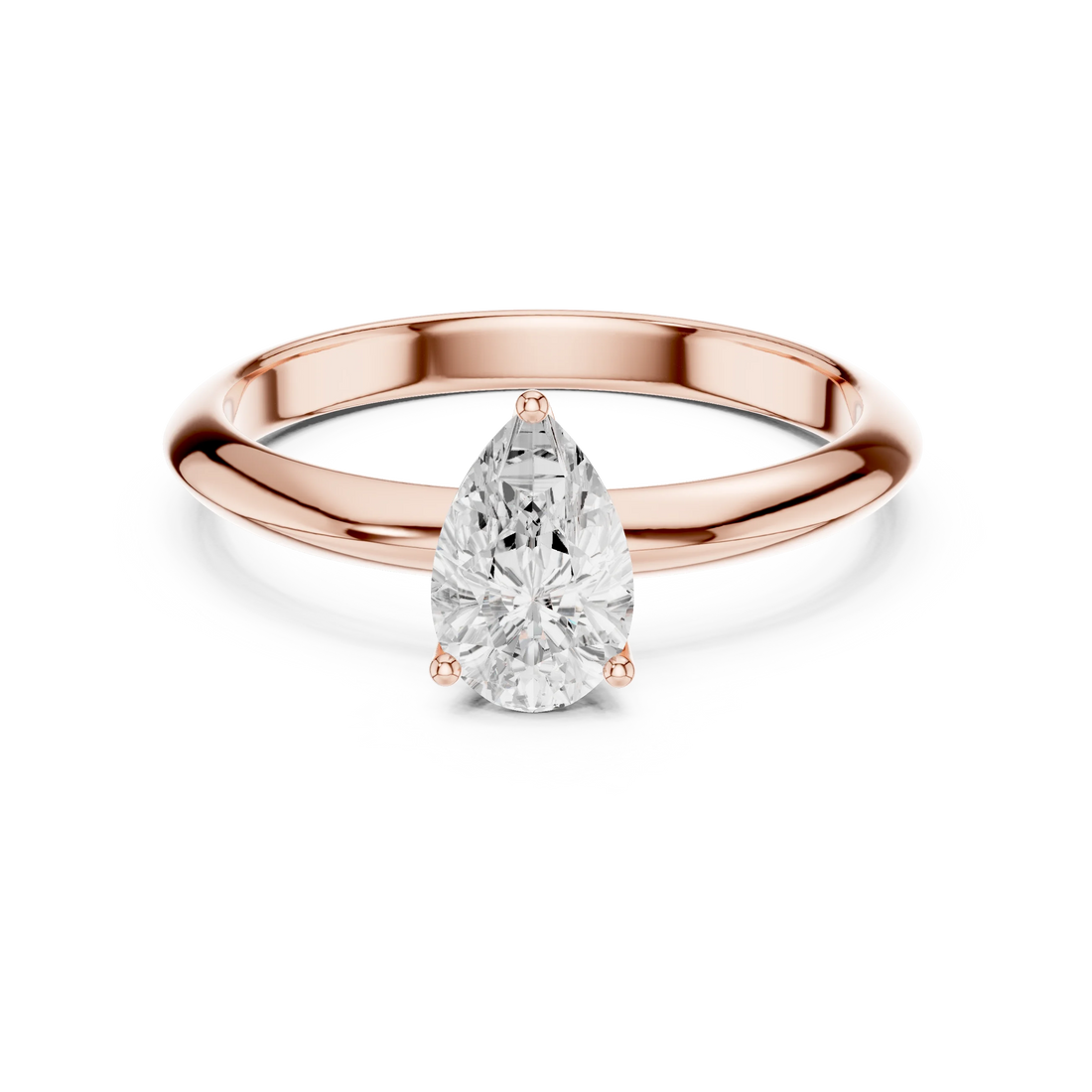 Pear Cut Diamond Solitaire Engagement Ring