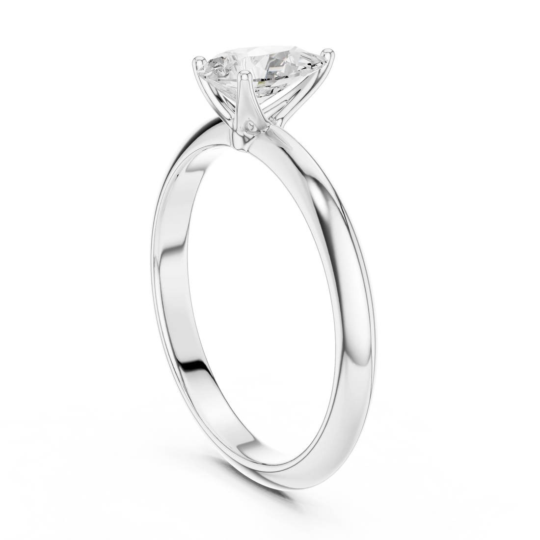 Pear Cut Diamond Solitaire Engagement Ring