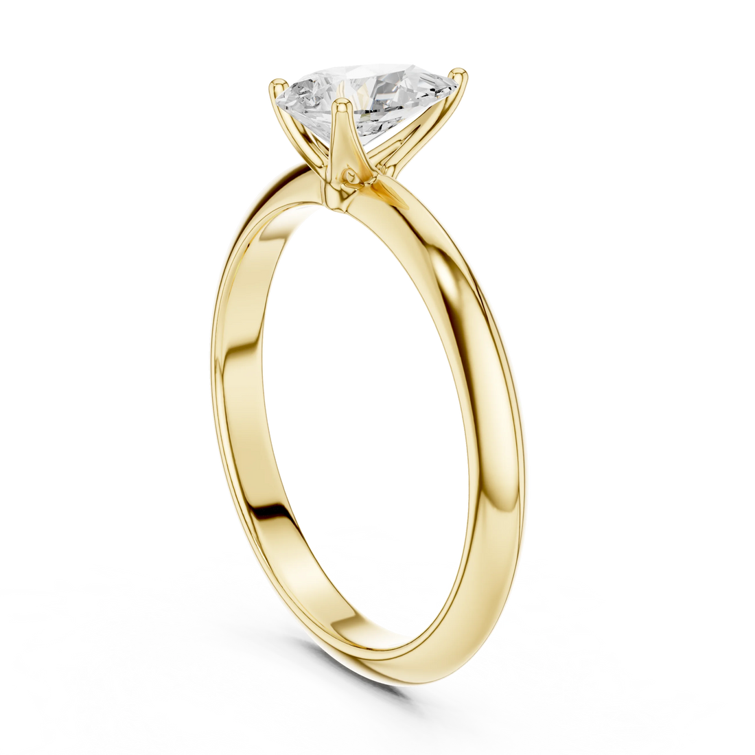 Pear Cut Diamond Solitaire Engagement Ring