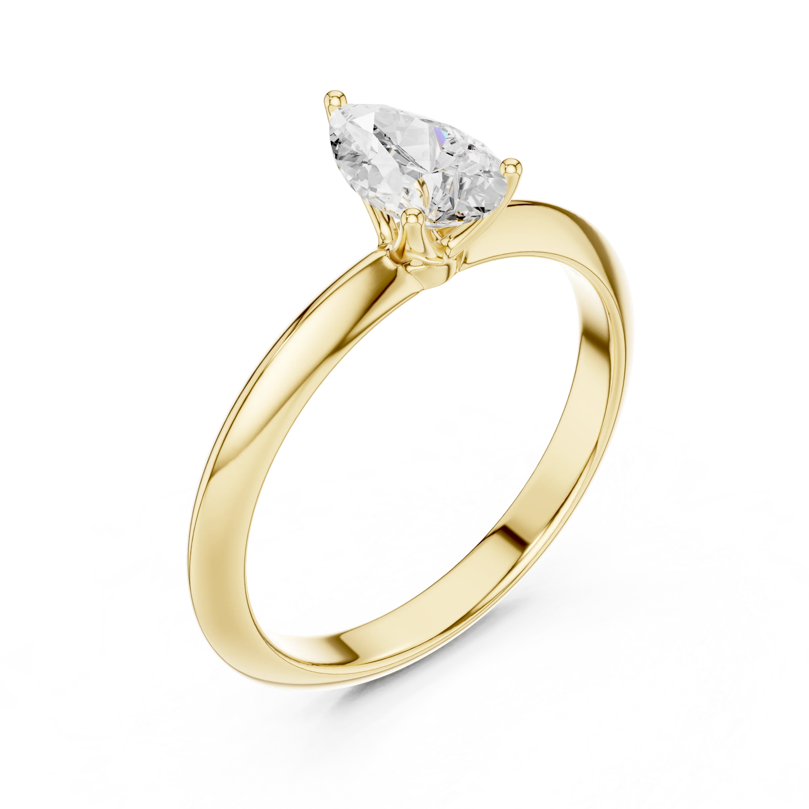 Pear Cut Diamond Solitaire Engagement Ring