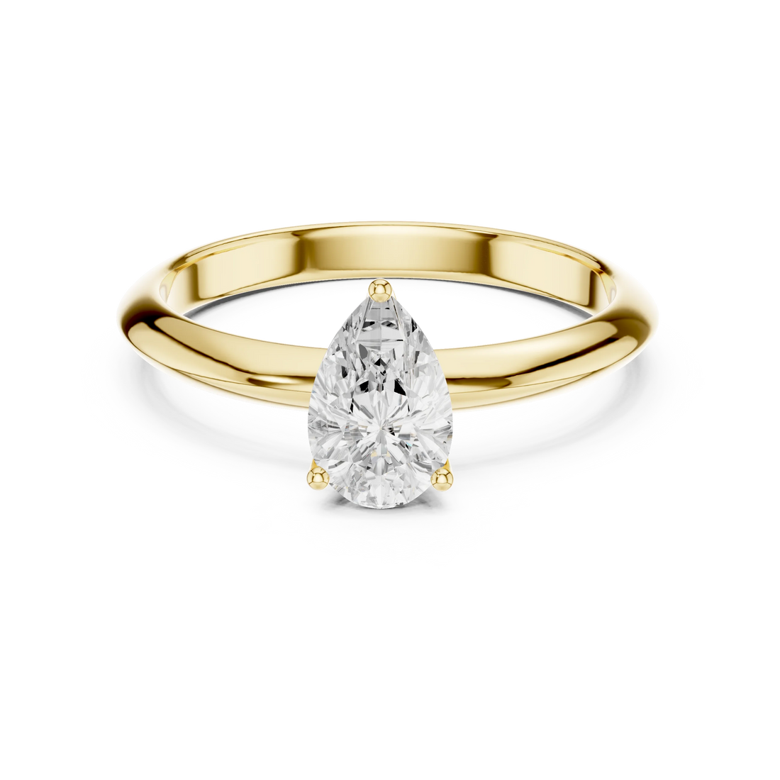 Pear Cut Diamond Solitaire Engagement Ring