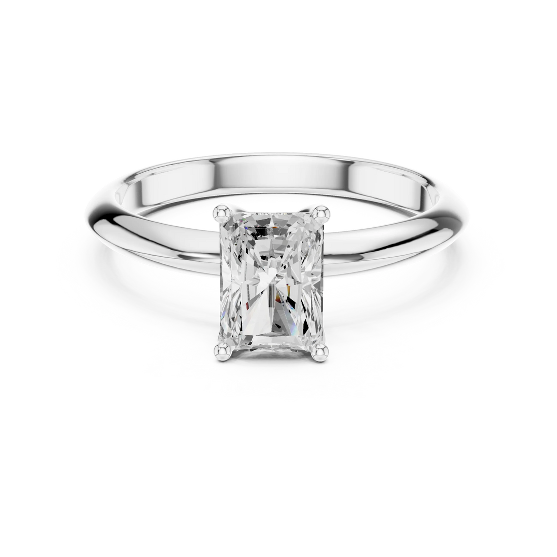 Radiant Cut Diamond Solitaire Engagement Ring