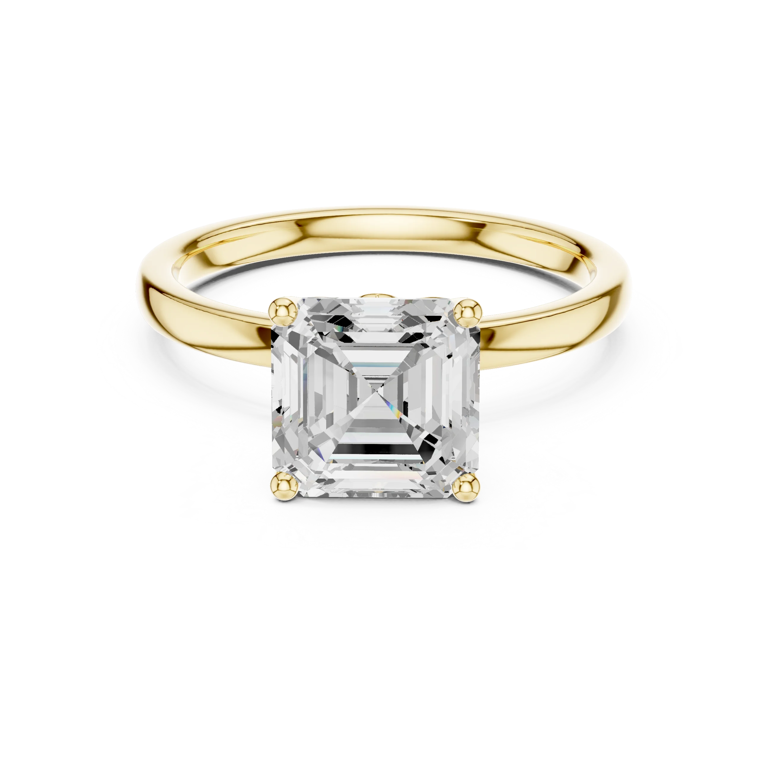Asscher Cut Diamond Solitaire Engagement Ring