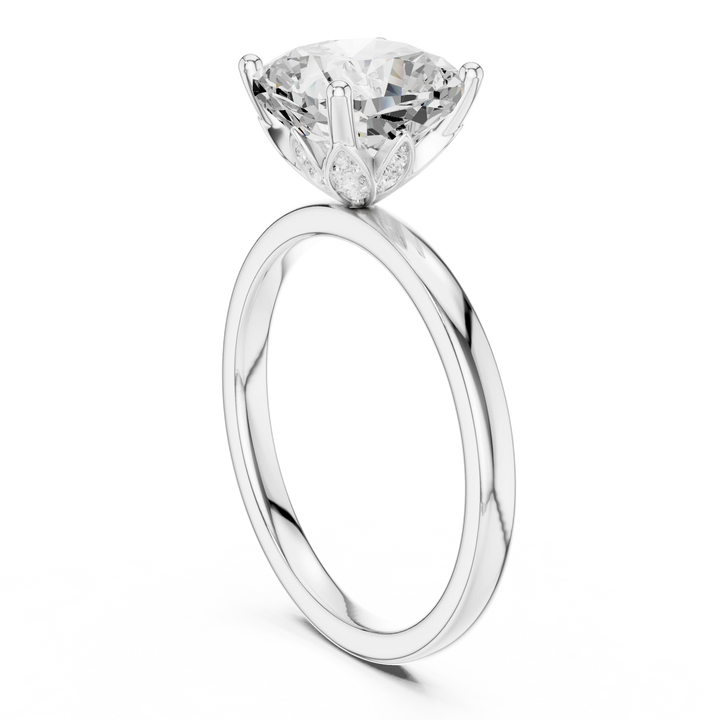 Cushion Cut Diamond Solitaire Engagement Ring