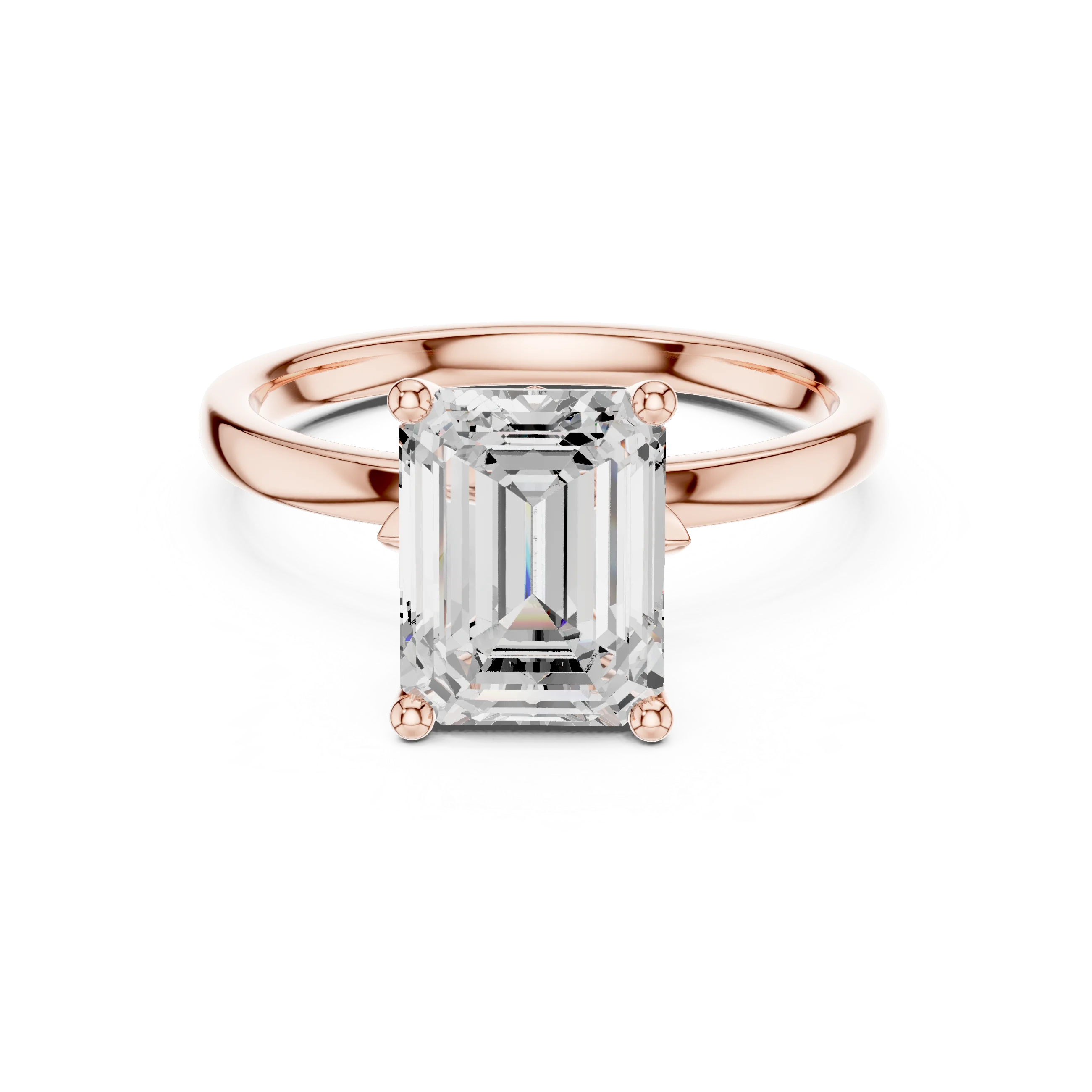 Emerald Cut Diamond Solitaire Engagement Ring
