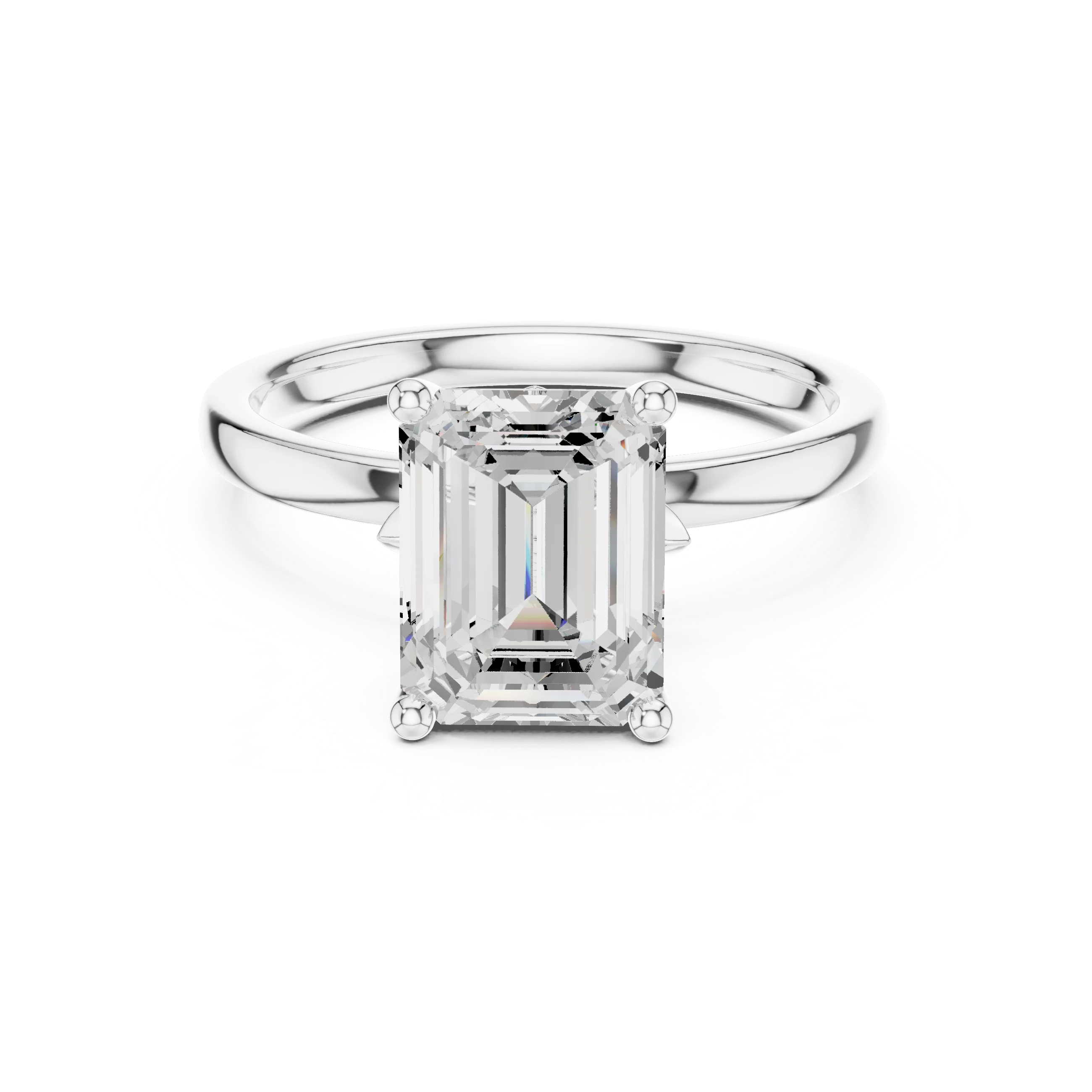Emerald Cut Diamond Solitaire Engagement Ring