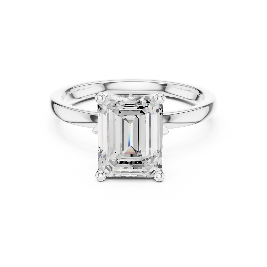 Emerald Cut Diamond Solitaire Engagement Ring