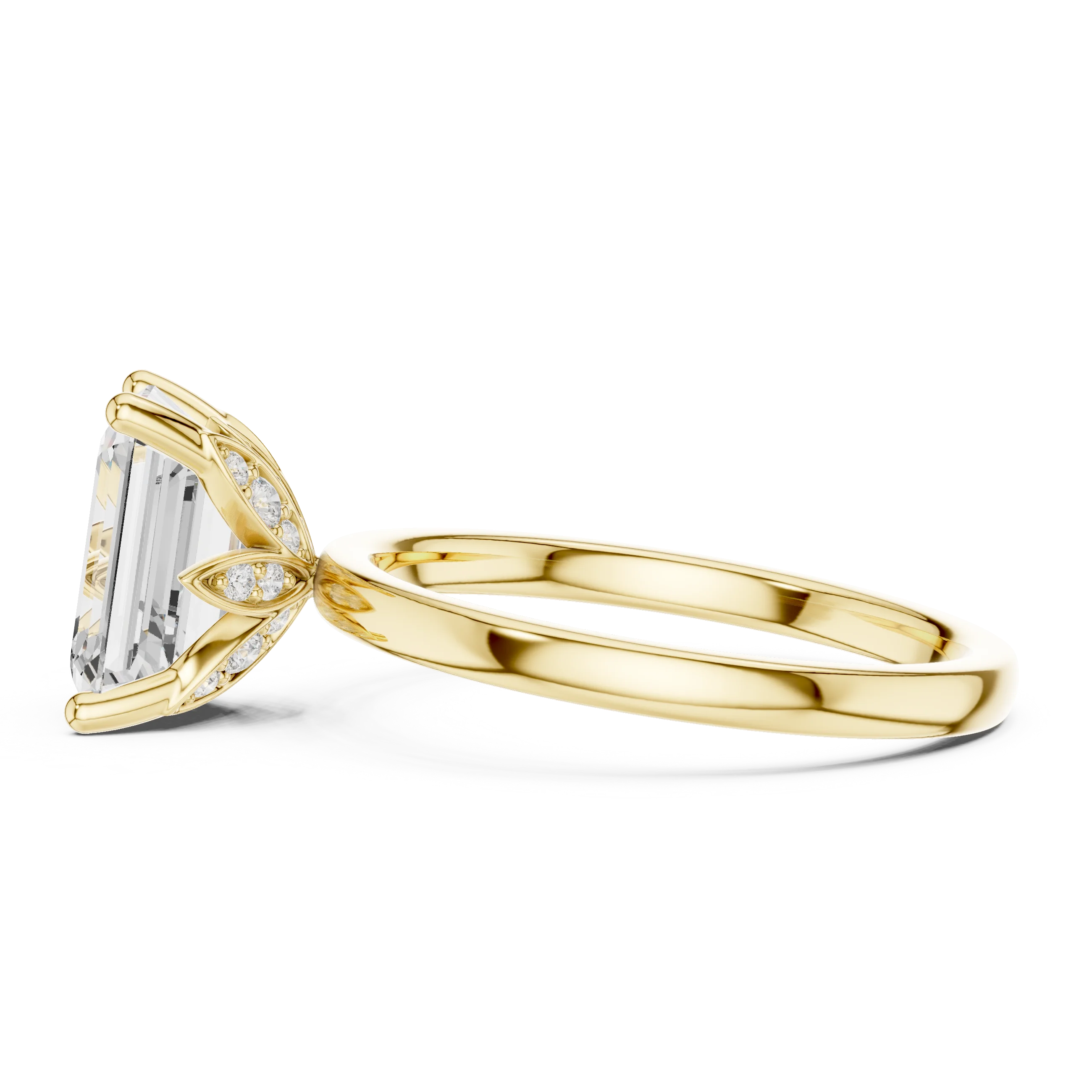 Emerald Cut Diamond Solitaire Engagement Ring