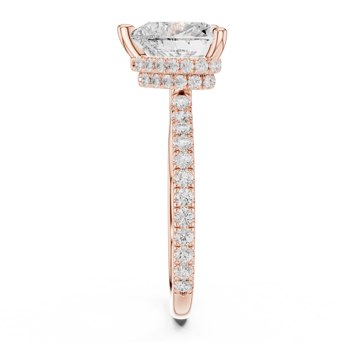 Heart Cut Diamond Double Hidden Halo Engagement Ring