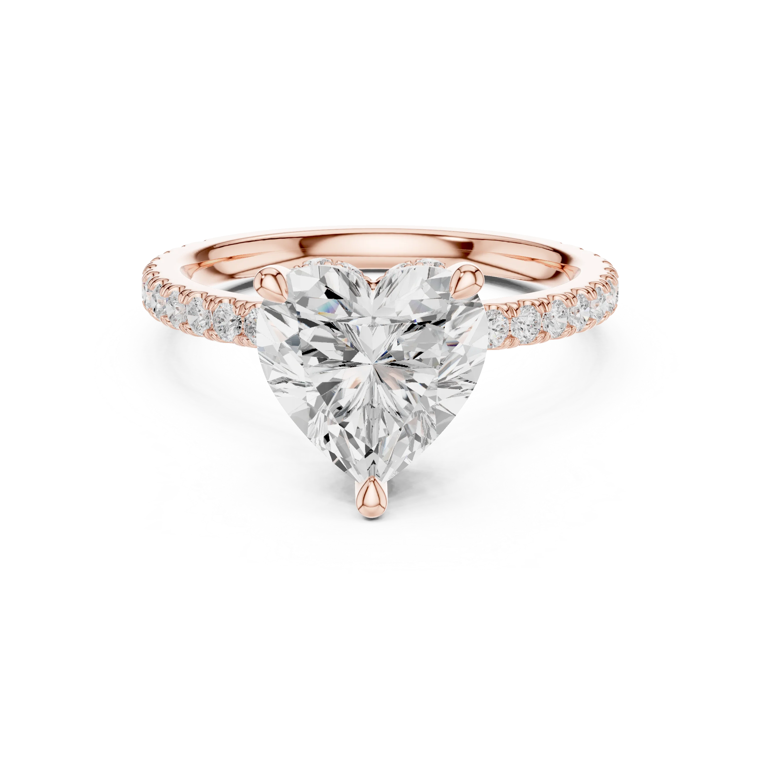 Heart Cut Diamond Double Hidden Halo Engagement Ring