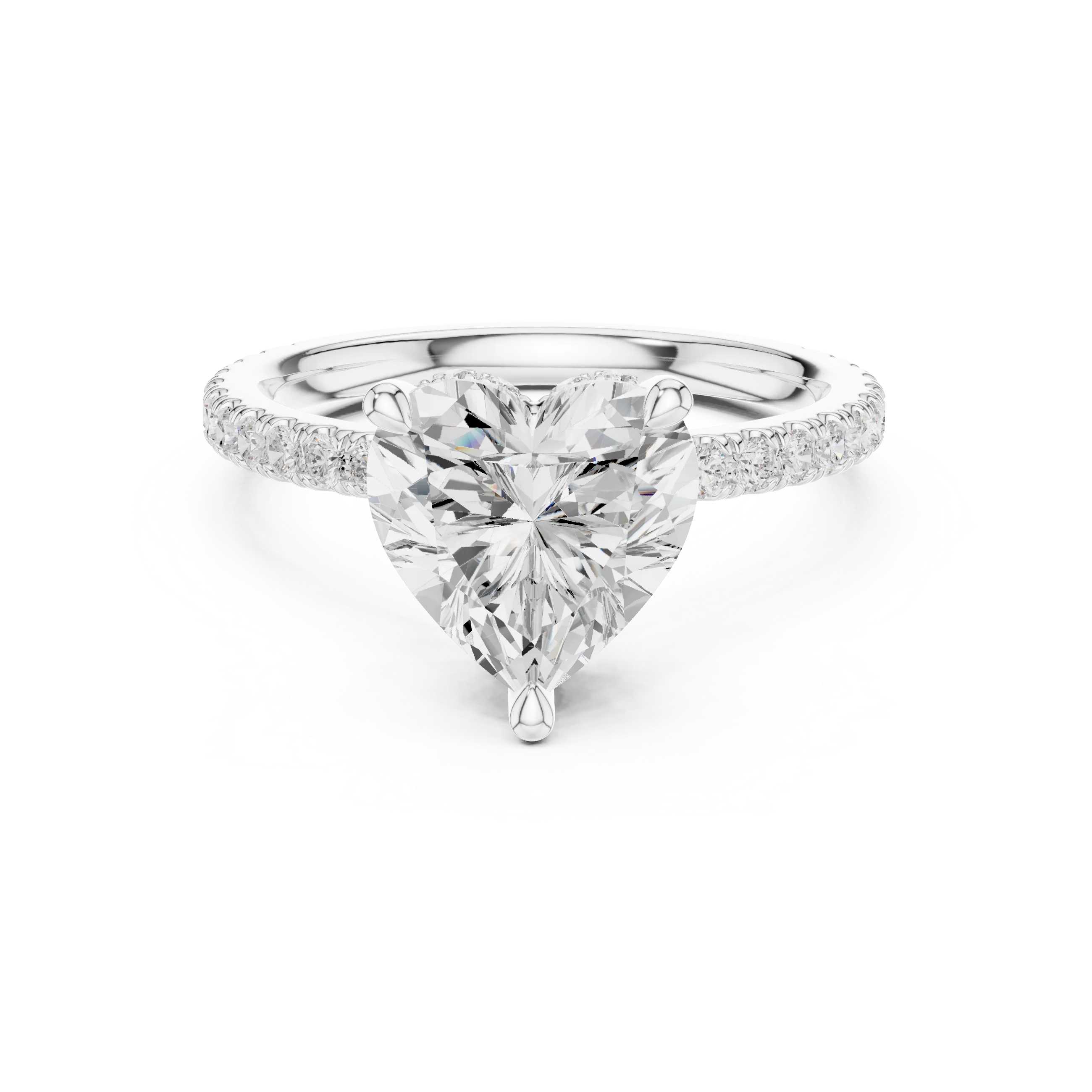 Heart Cut Diamond Double Hidden Halo Engagement Ring