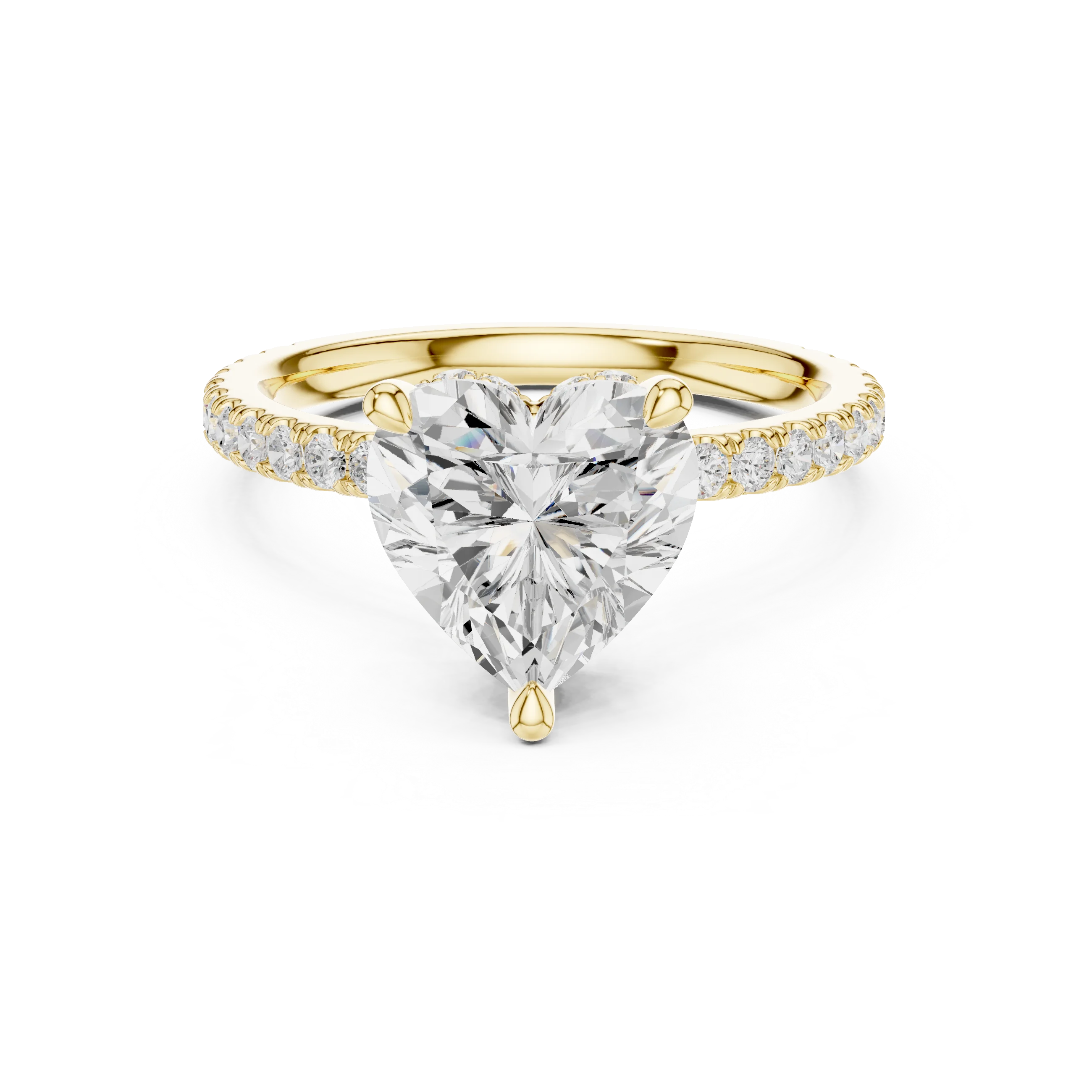 Heart Cut Diamond Double Hidden Halo Engagement Ring