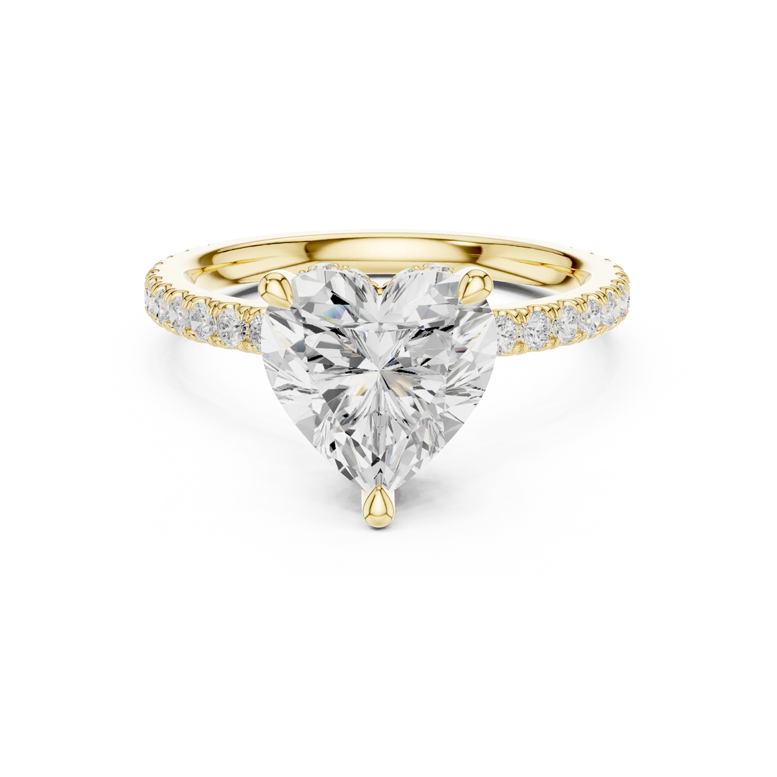 Heart Cut Diamond Double Hidden Halo Engagement Ring