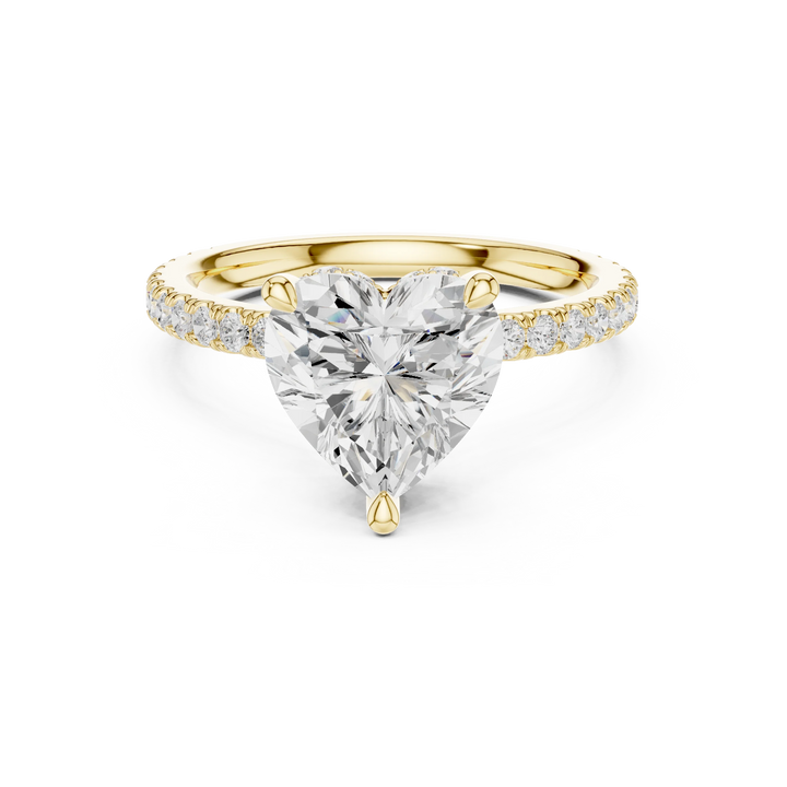 Heart Cut Diamond Double Hidden Halo Engagement Ring