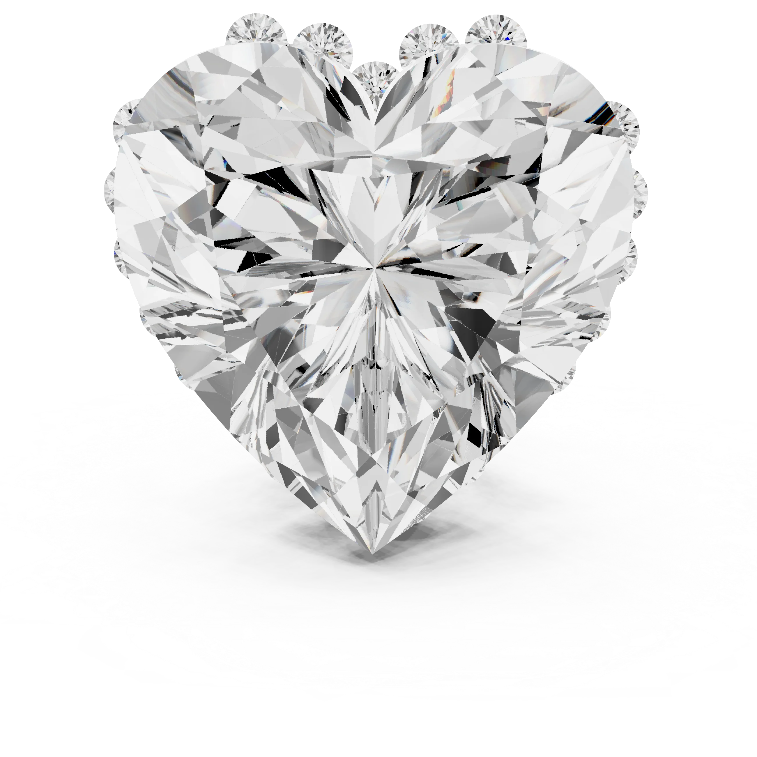 Heart Diamond Hidden Halo Engagement Ring