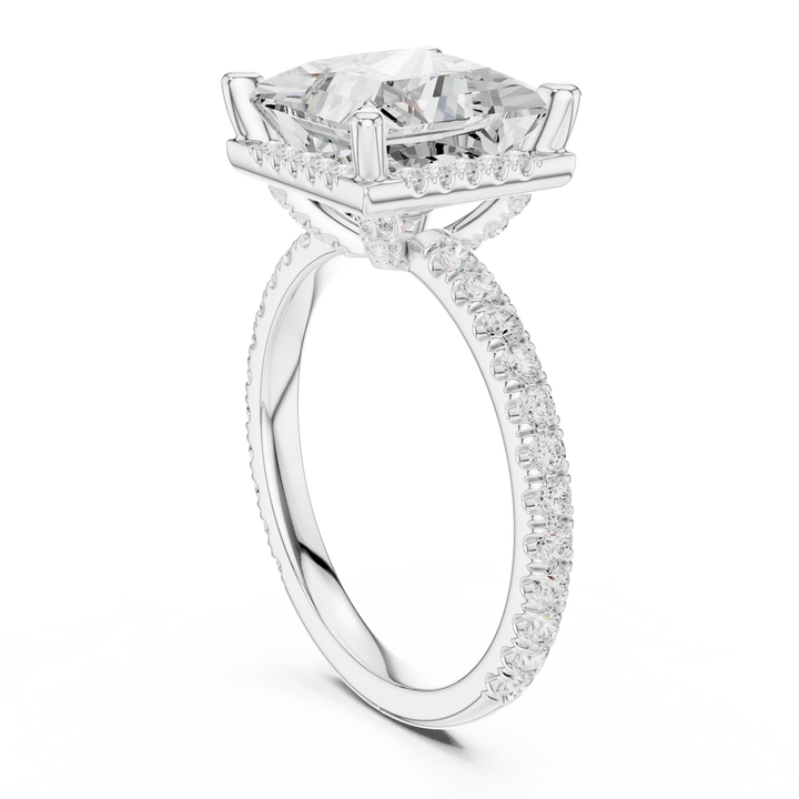Princess Diamond Hidden Halo Engagement Ring