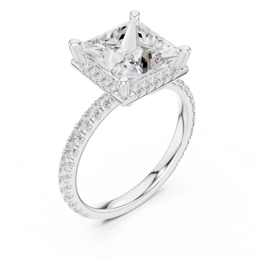 Princess Diamond Hidden Halo Engagement Ring