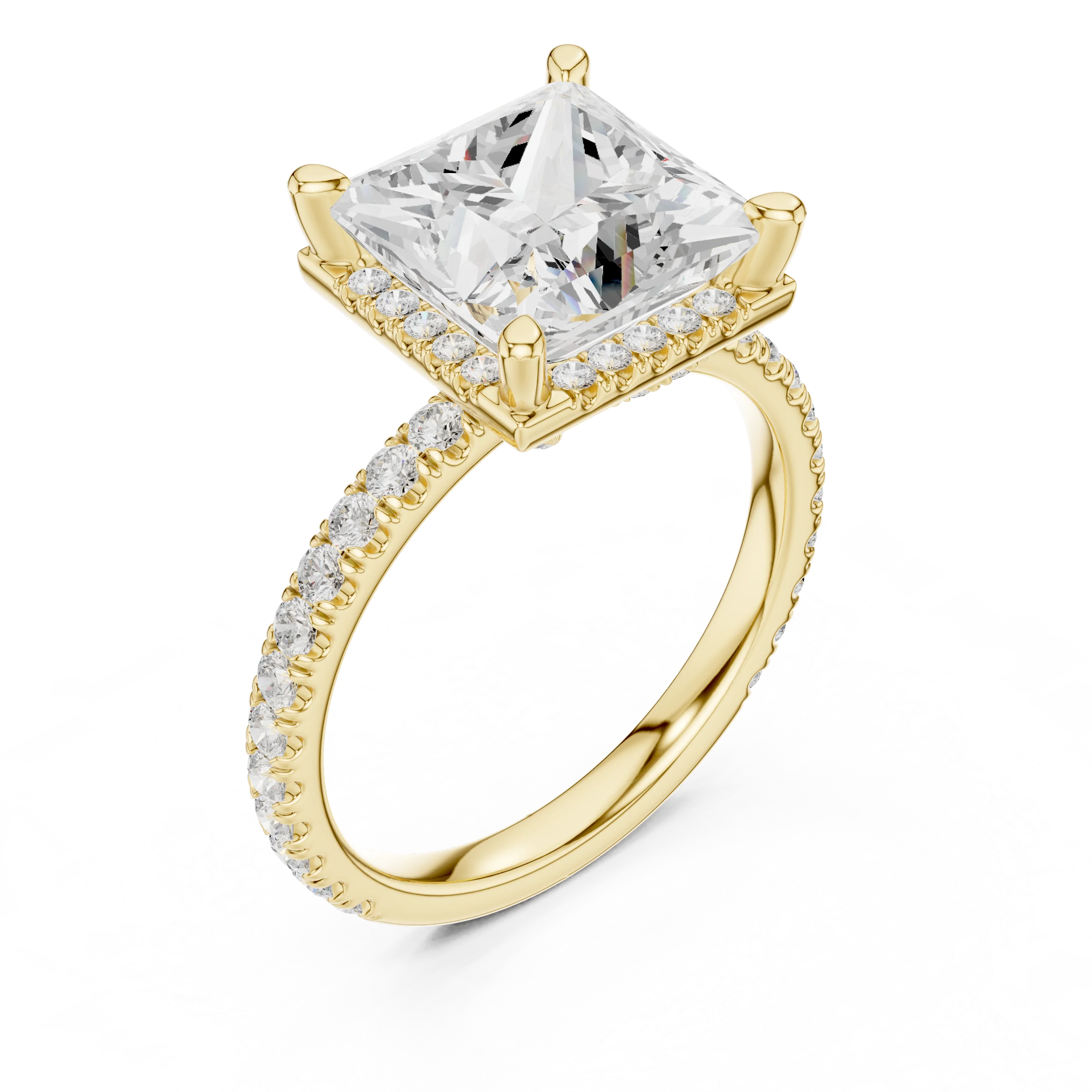 Princess Diamond Hidden Halo Engagement Ring