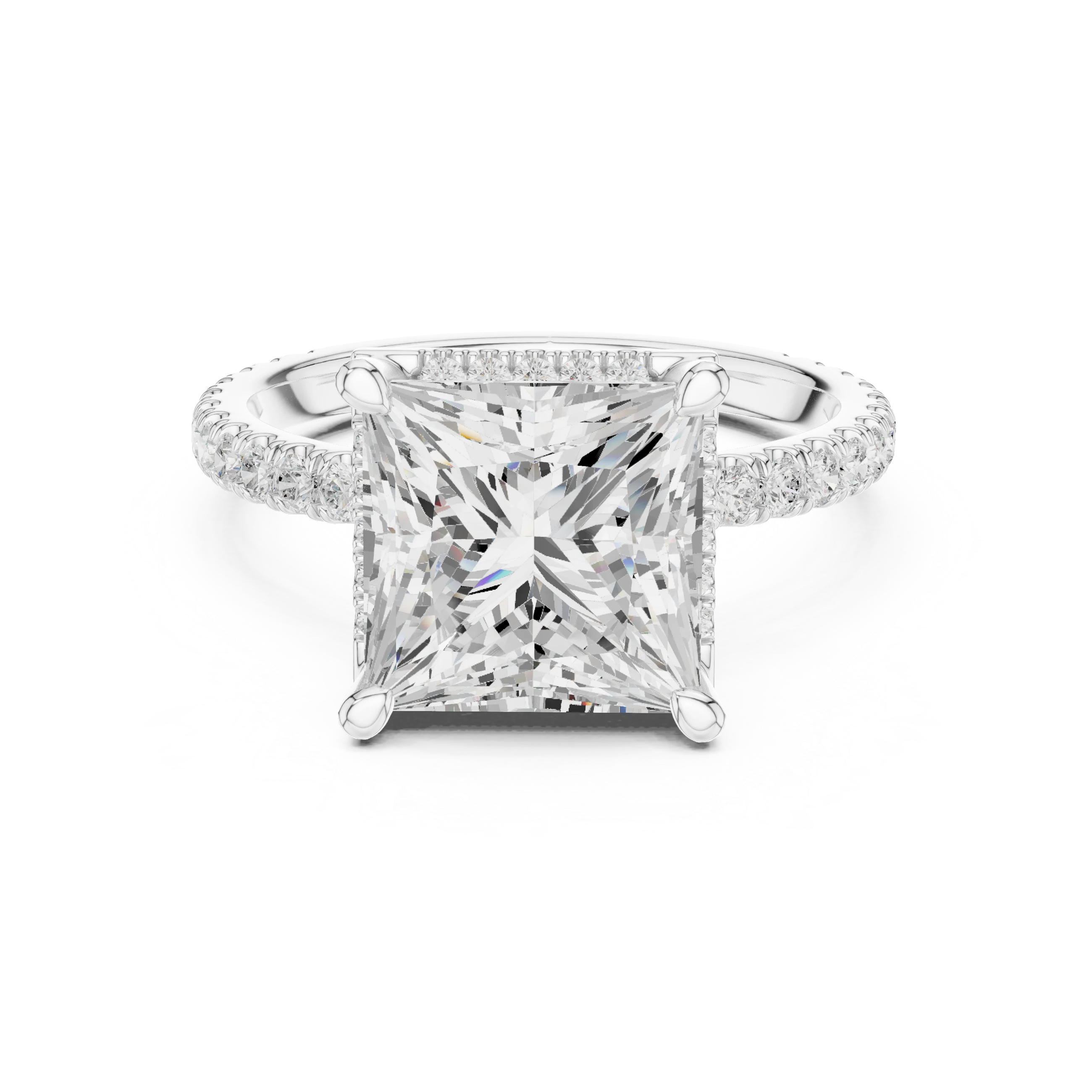Princess Diamond Hidden Halo Engagement Ring