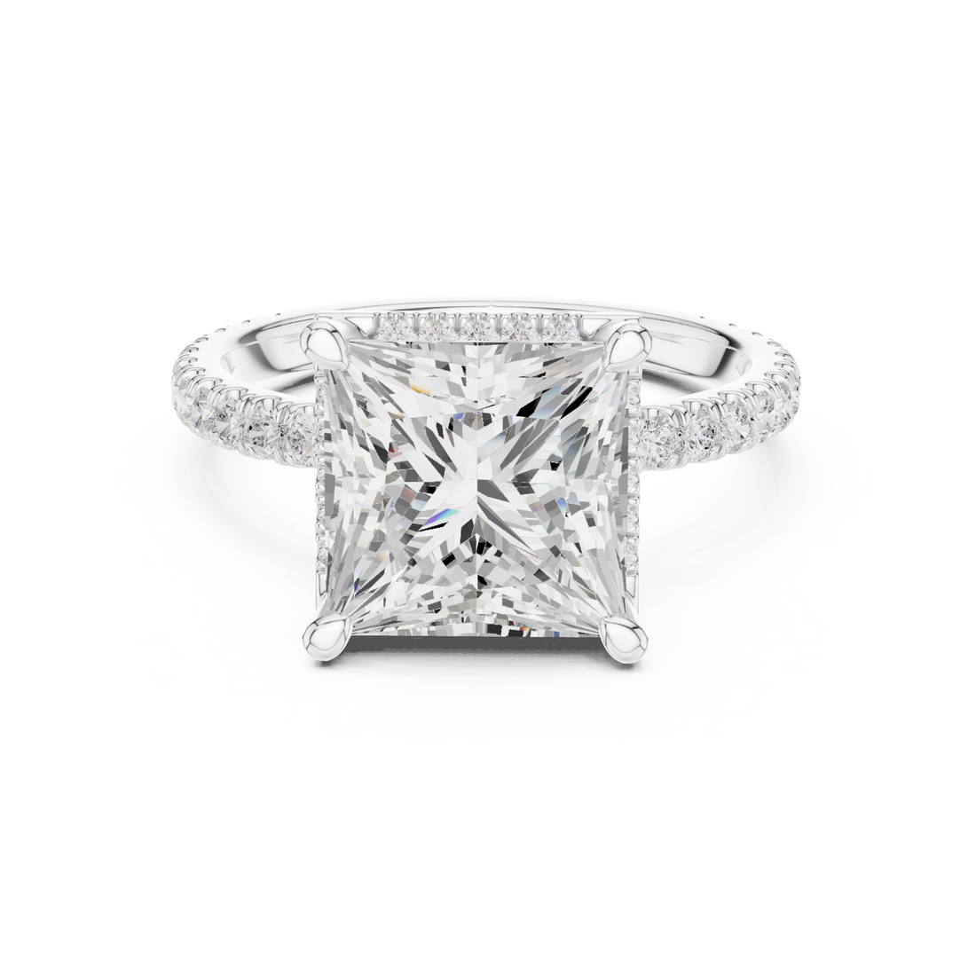 Princess Diamond Hidden Halo Engagement Ring