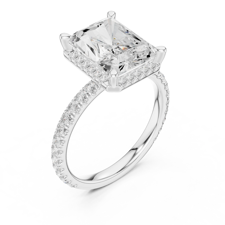 Radiant Diamond Hidden Halo Engagement Ring