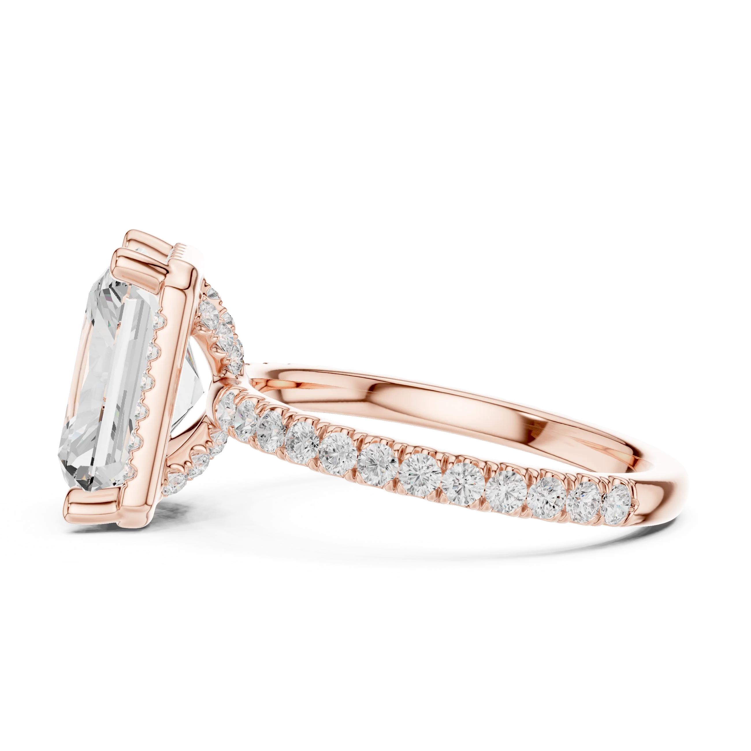 Radiant Diamond Hidden Halo Engagement Ring