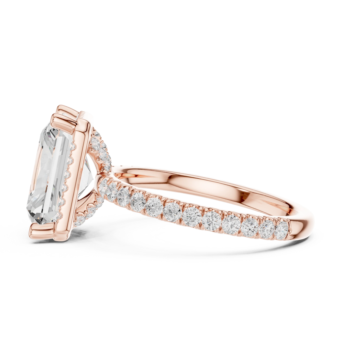 Radiant Diamond Hidden Halo Engagement Ring