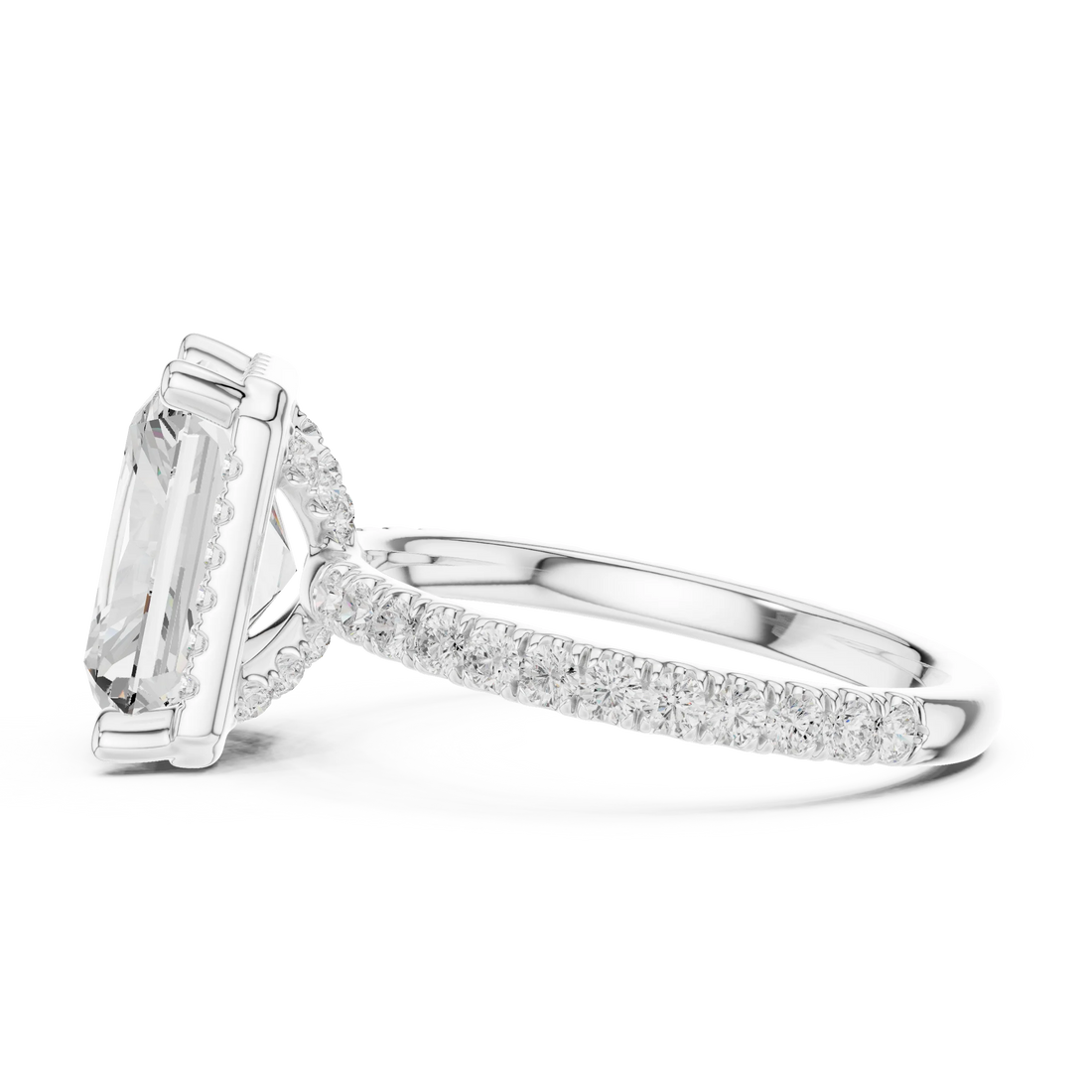 Radiant Diamond Hidden Halo Engagement Ring