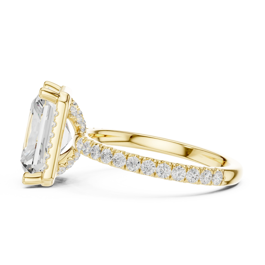 Radiant Diamond Hidden Halo Engagement Ring