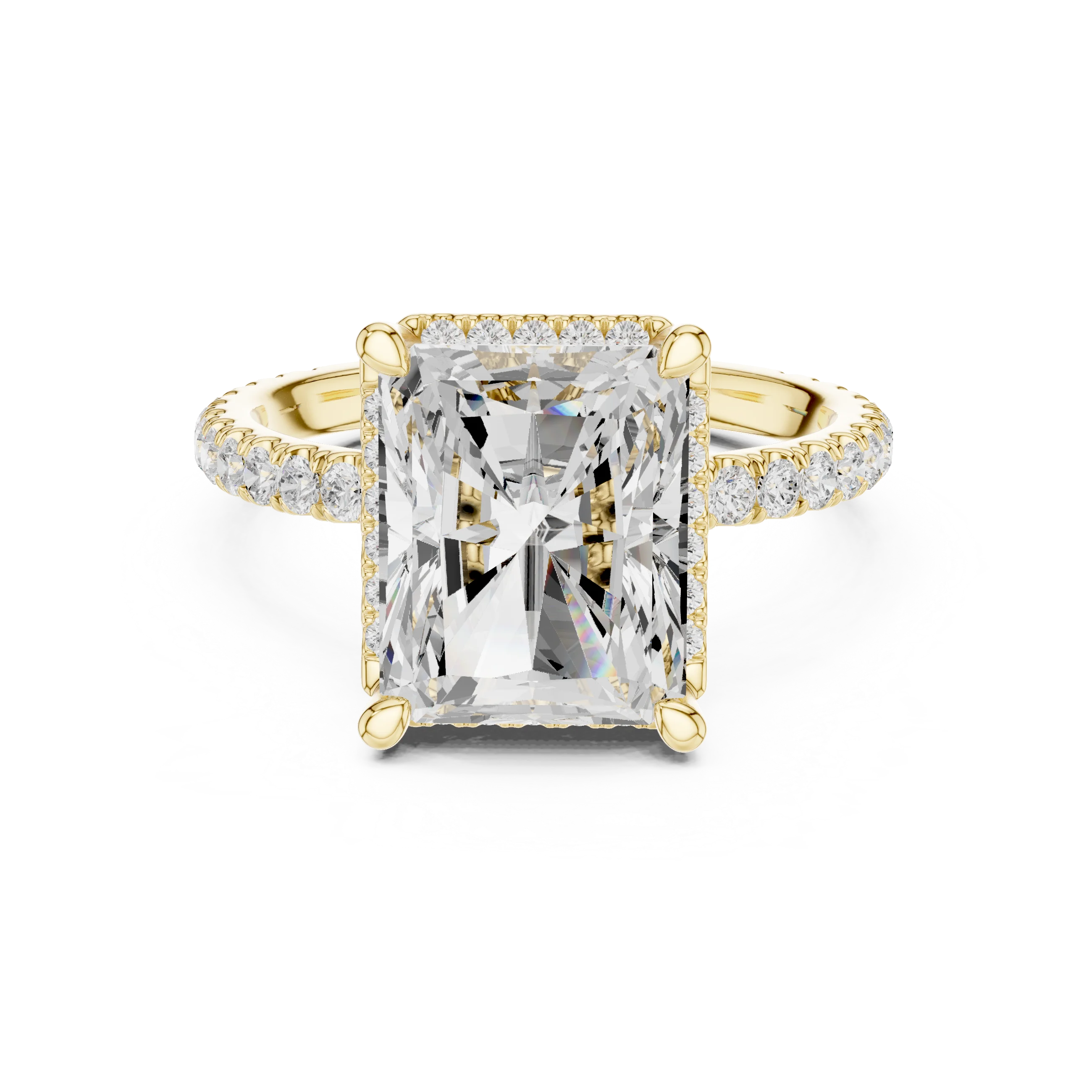 Radiant Diamond Hidden Halo Engagement Ring