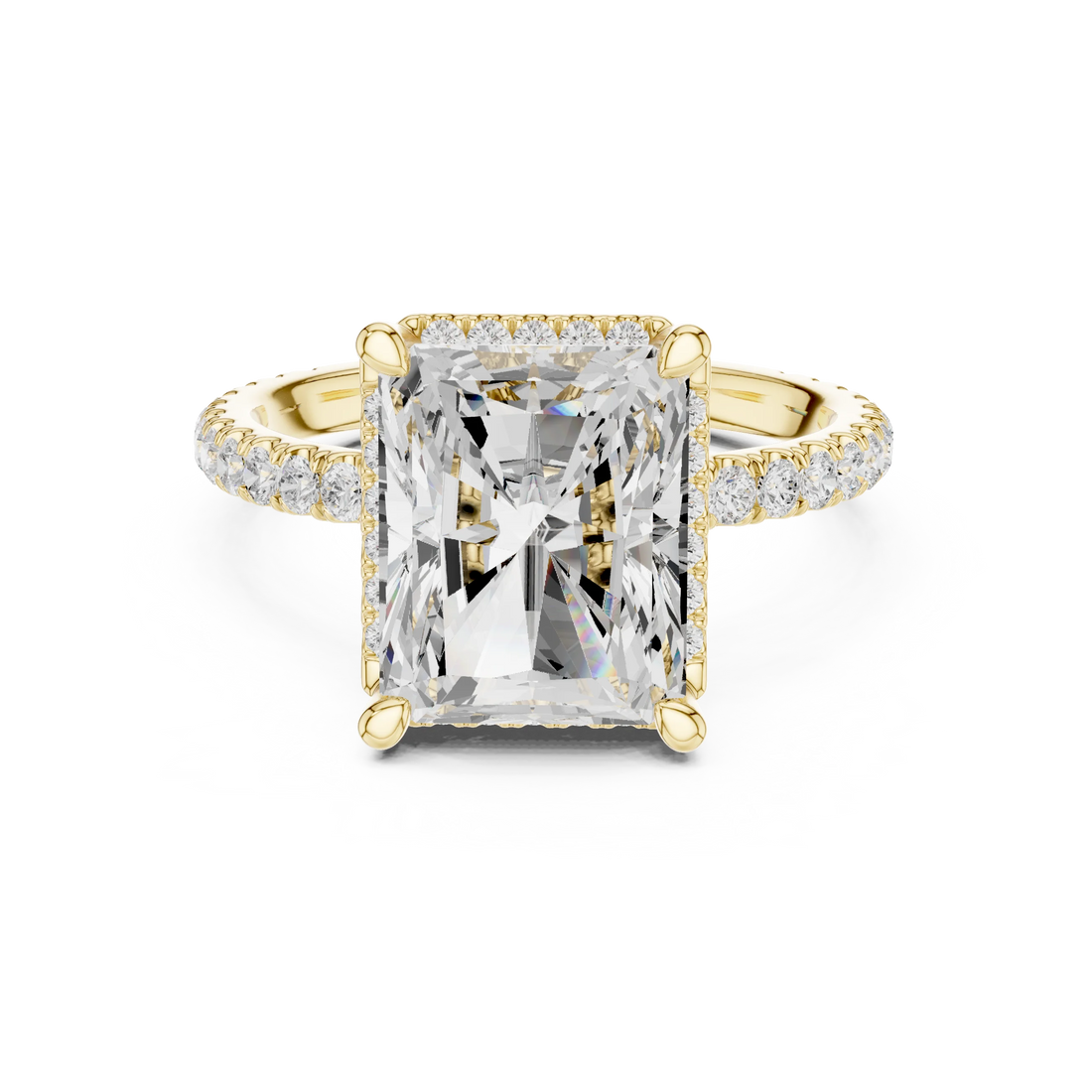 Radiant Diamond Hidden Halo Engagement Ring