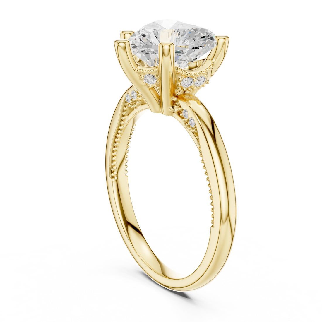 Hidden Halo Heart Cut Diamond Engagement Ring